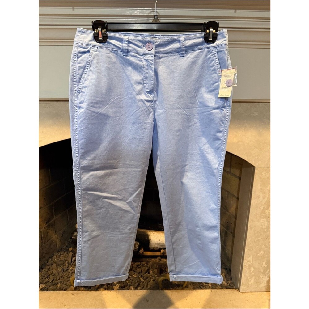crown & ivy Light Blue Cropped Stretch Capris NWT